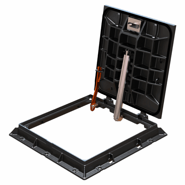 HH4S – Capac carosabil cu balama și asistență la deschidere